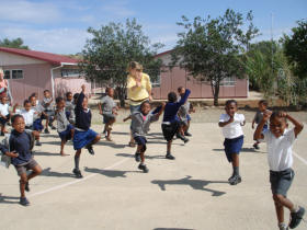 Games time with the primary school children